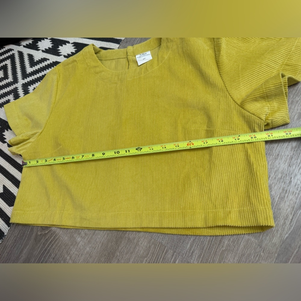 Arthur Apparel Corduroy Crop Short Sleeve Tee Size 12 - Picture 4 of 8
